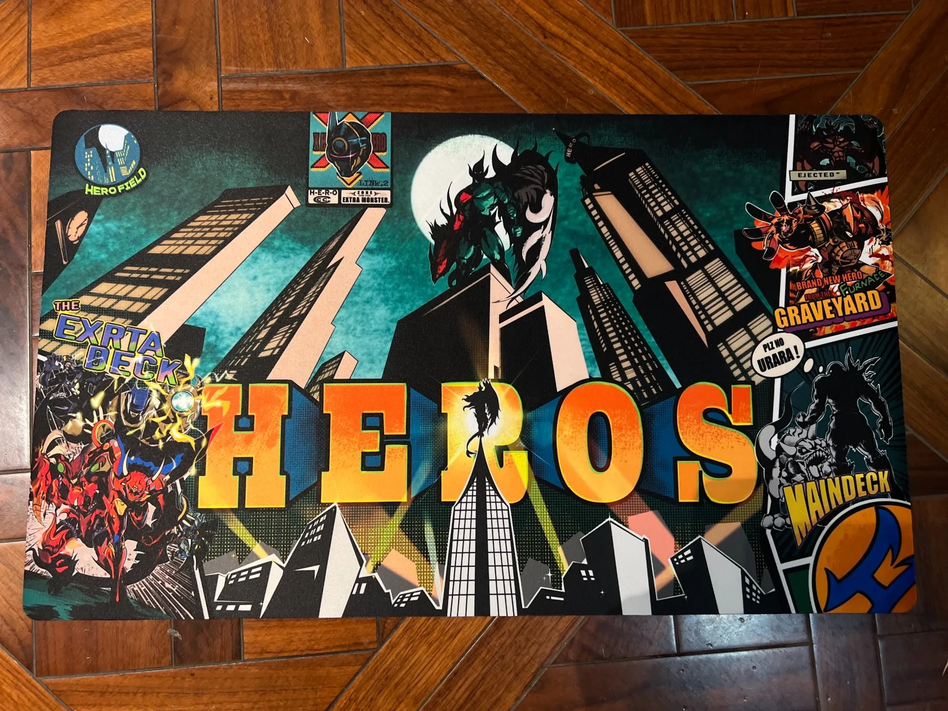 

Оригинальный игровой коврик Yugioh Elemental HERO Flame Wingman своими руками Yu-Gi-Oh! Коллекционные карточные игры Коврик Duel Plate Резиновый коврик для карточек