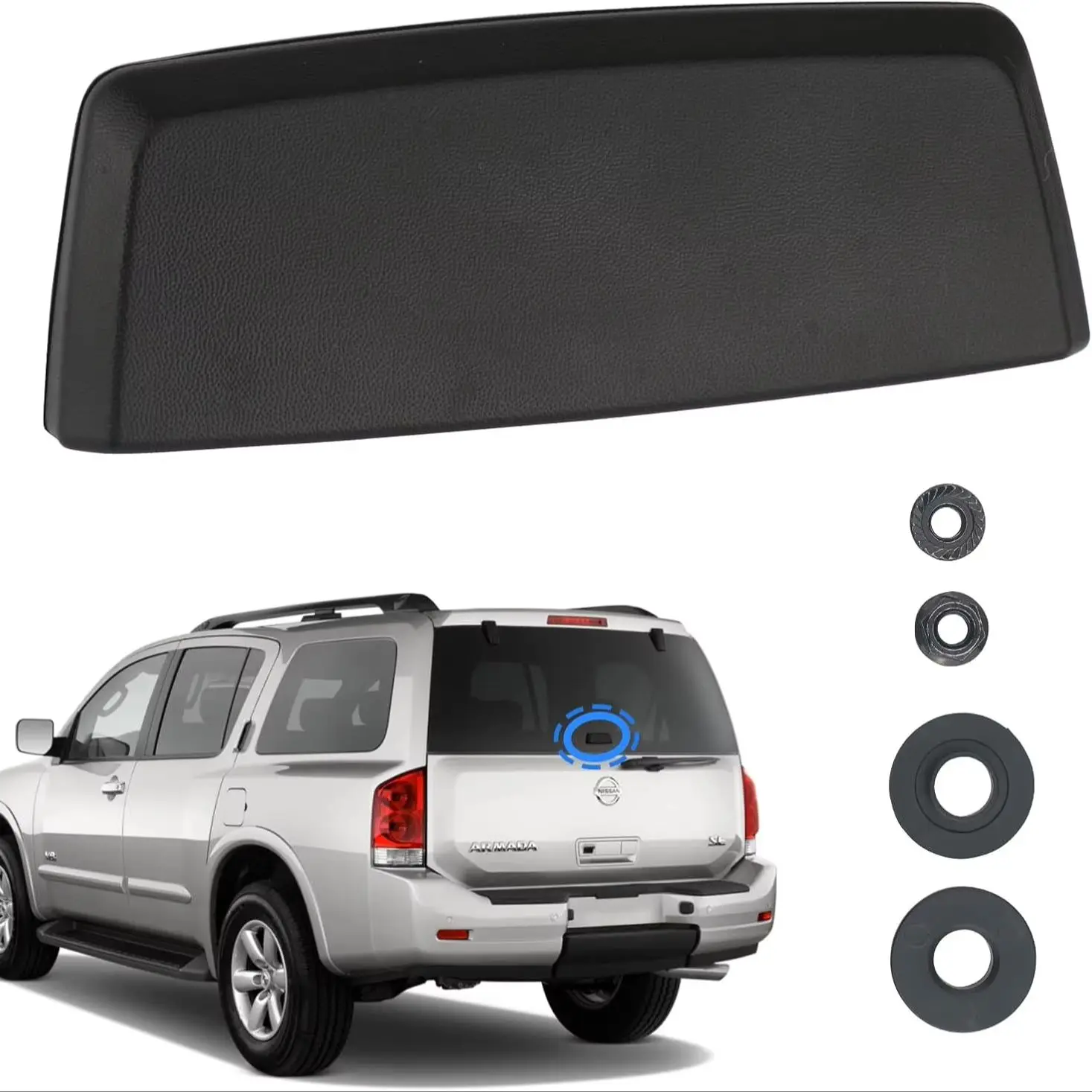 Rear Tailgate Exterior Window Glass Handle Latch Compatible with 2004-2015 Nissan Armada Pathfinder Replaces 90336-7S000 903367S