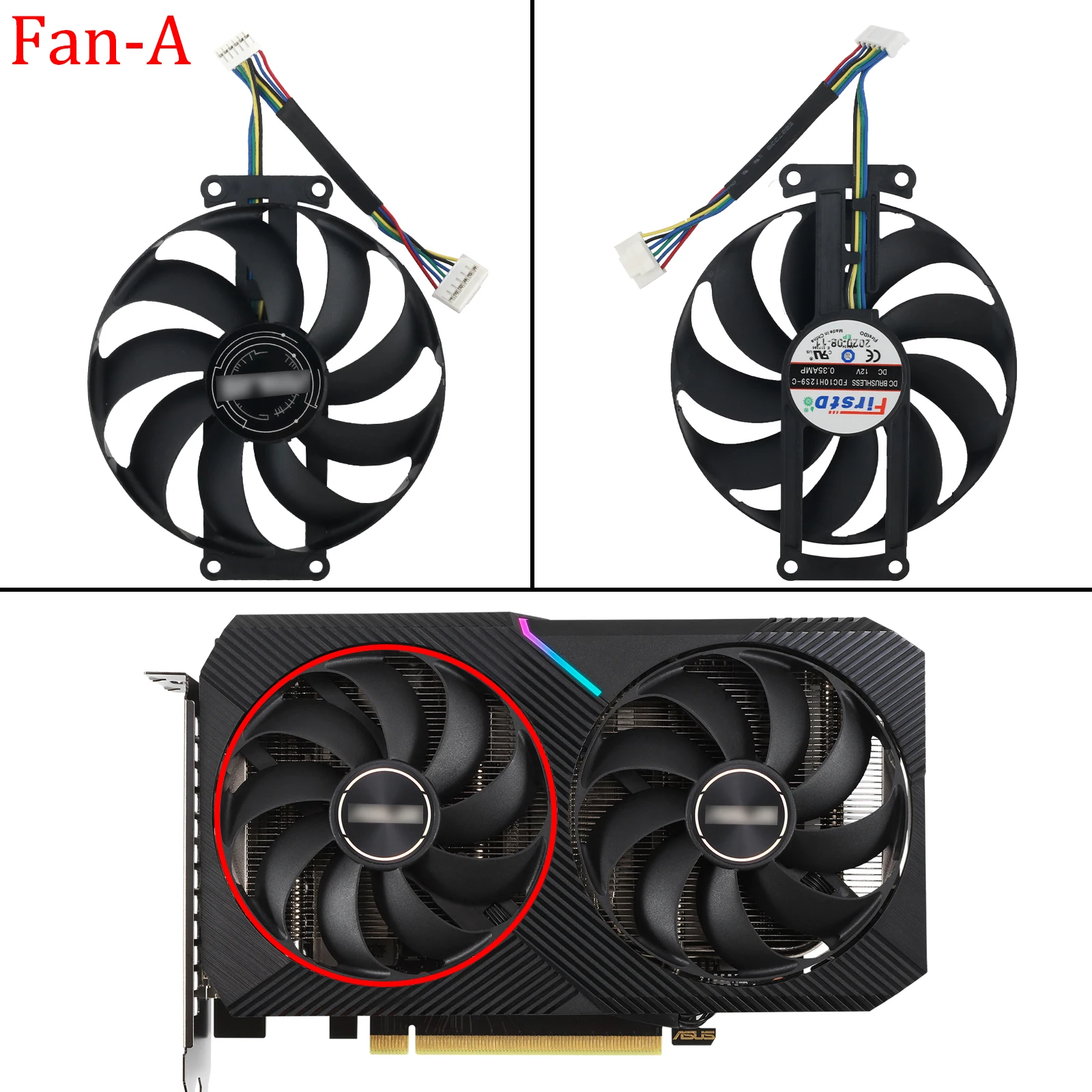 New Original For ASUS GeForce RTX 2060 2070 DUAL MINI OC GTX 1660