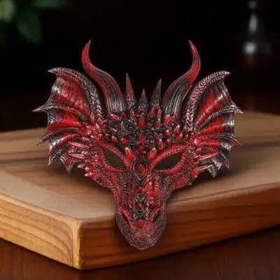 

Dragon Mask Prop Halloween Costume Mask Scary Lightweight PU Material for Cosplay Party Carnival Masquerade Festival Stage