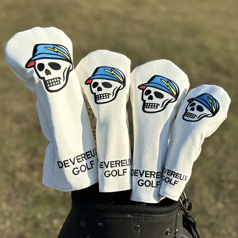 Housse de protection pour le golf au design squelette - Blanche, anti-poussière et durable, accessoires de golf, offrant la meilleure protection
