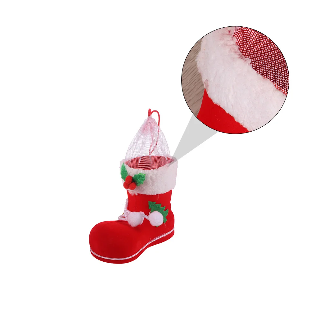 

4Pcs Christmas Candy Gift Boots Hanging Storage Bags Xmas Decorative Pendant for Home Christmas Hanging Boots Xmas Storage Bag