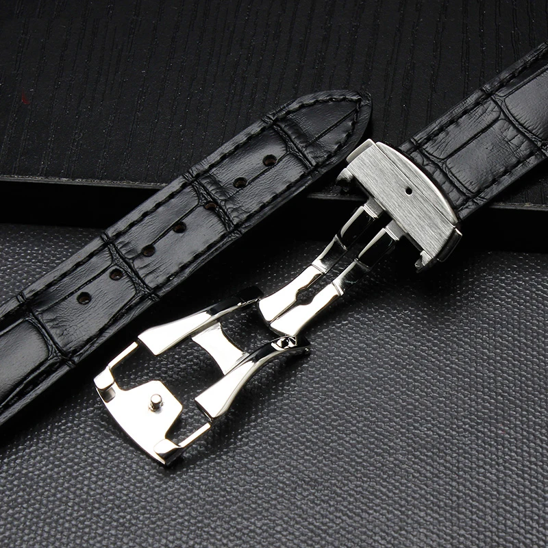 Genuine Leather Watch Strap For Omega Watch Speed Seamaster Band Strap Deployant Clasp Men Watchband 18mm 20mm 21mm 22mm