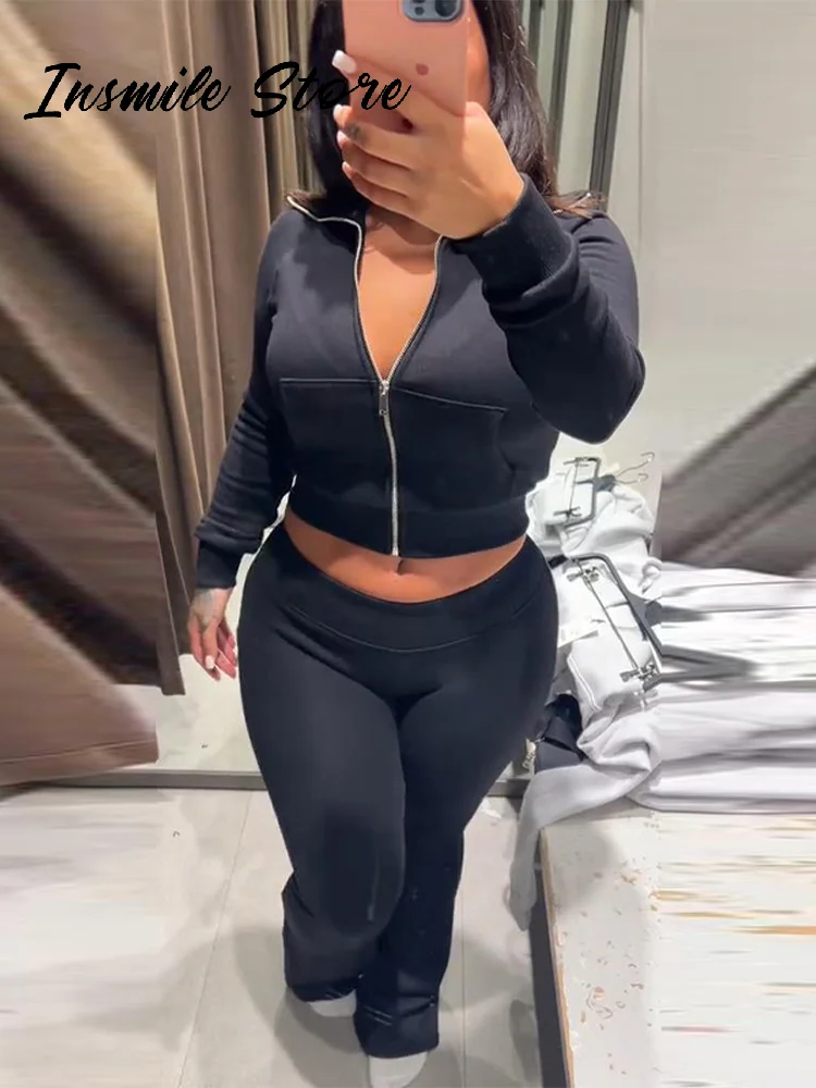 موضة الصلبة أفخم جاكيت زيبرا مجموعة بناطيل رجالي المرأة التلبيب جيب كم طويل معطف متوهج بنطلون 2025 الخريف سيدة رداء غير رسمية جديد