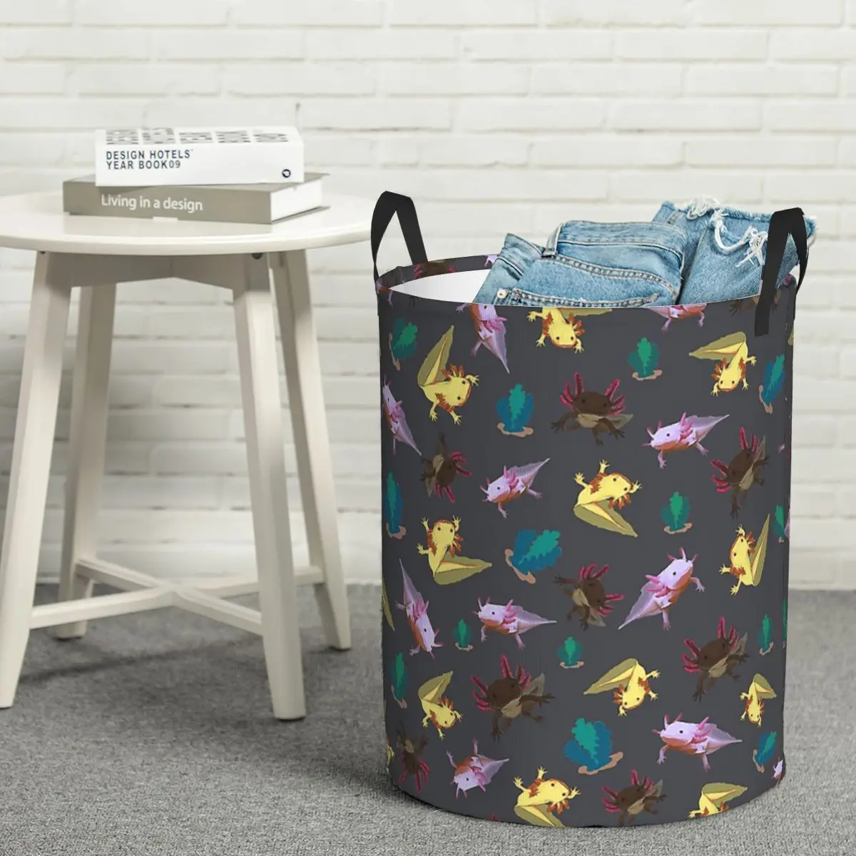 

Складная корзина для белья с рисунком аксолотлей, домашний органайзер, детская корзина для стирки, домашний органайзер