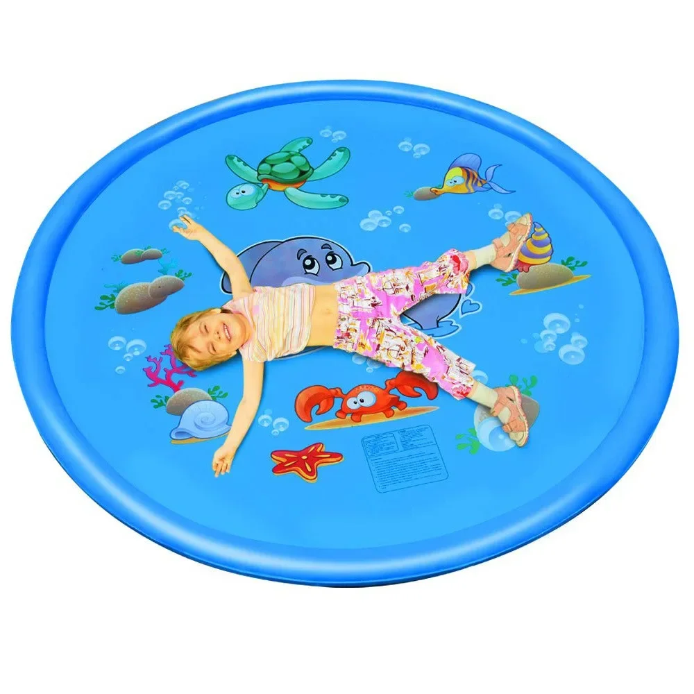 100/170cm Children Swimming Pool Summer Pet Swimming Pool Outdoor Interactive Fountain Toy Water Sensory Play Mat Kids Pet Toys