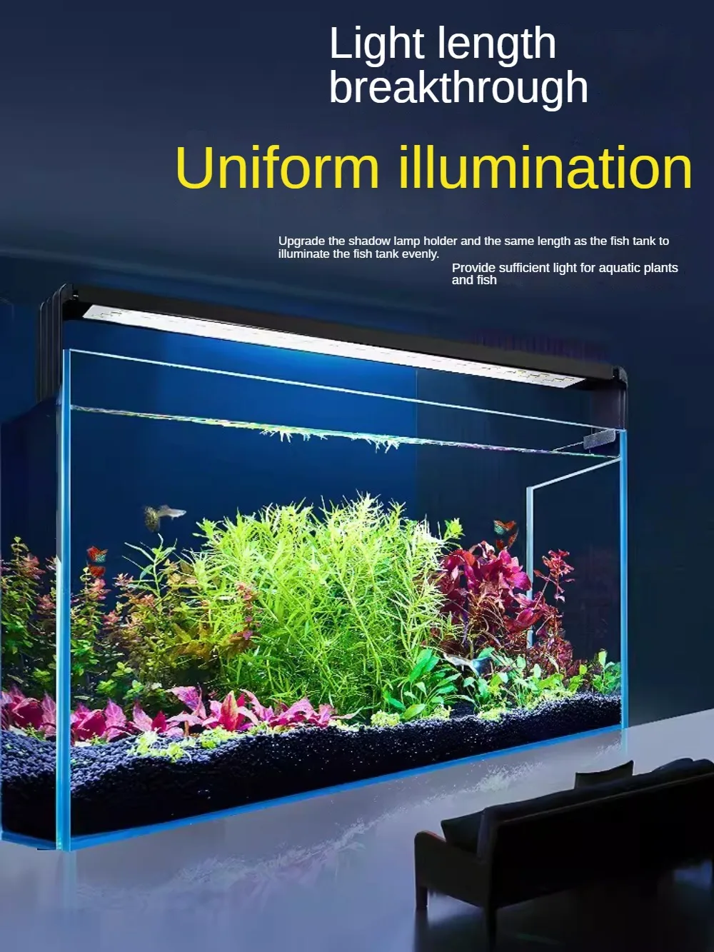 

5050 LED Waterproof Full Spectrum Aquarium Transparent Fish Tank Light Frame Eye Protection Telescopic Penetration Lamp Holder