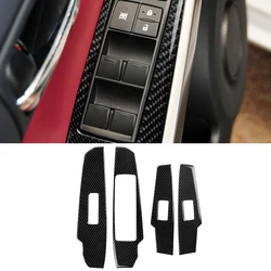 4pcs Car Window Lift Panel Decor Cover Trim Stickers Decal for Lexus IS250 2013-2020 Auto Interior Accessories Carbon Fiber