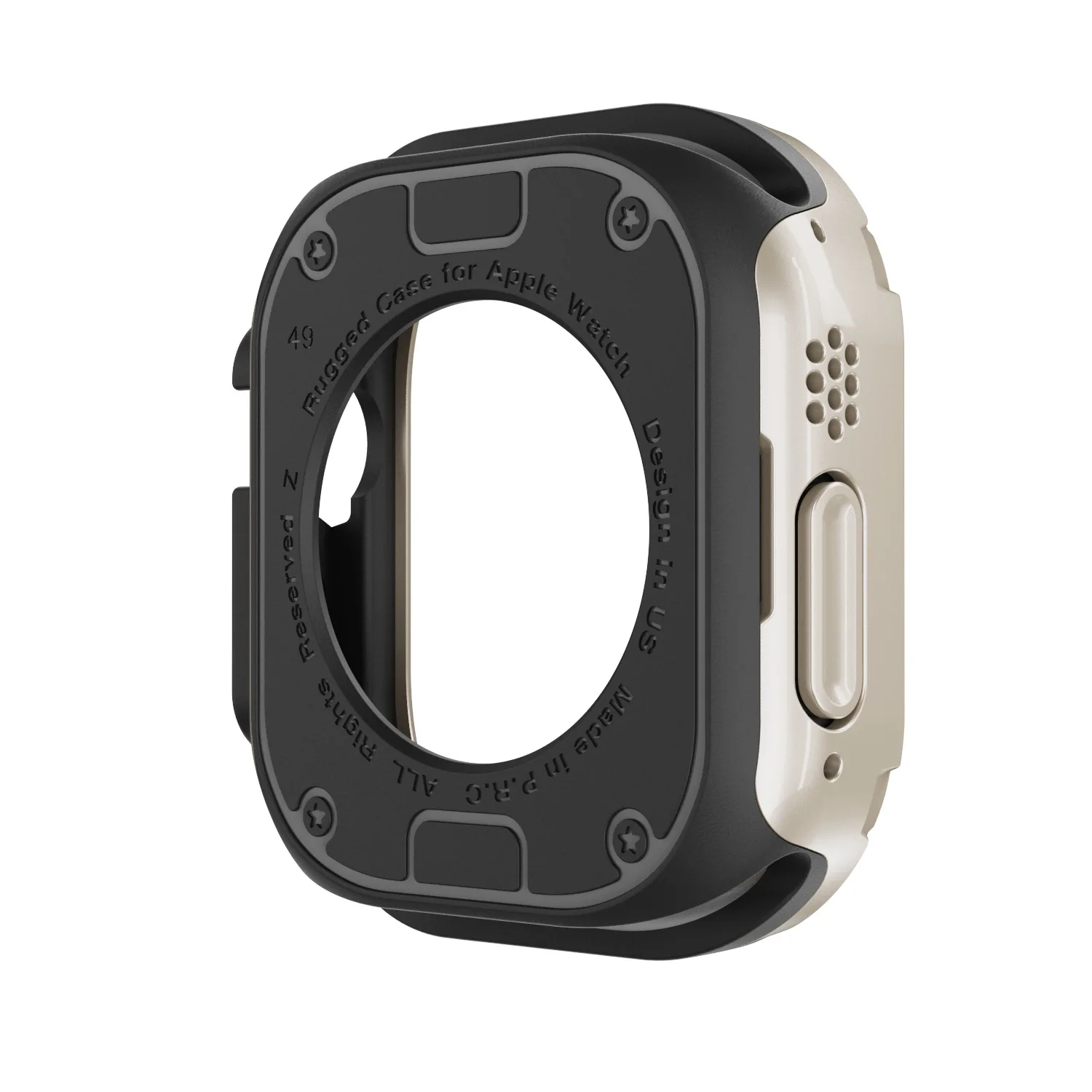 Capa 2 em 1 para apple watch série 8/7/se/6/5/4 ultra 41mm 45mm 40mm 44mm 49mm tpu + pc protetor à prova de choque para iwatch