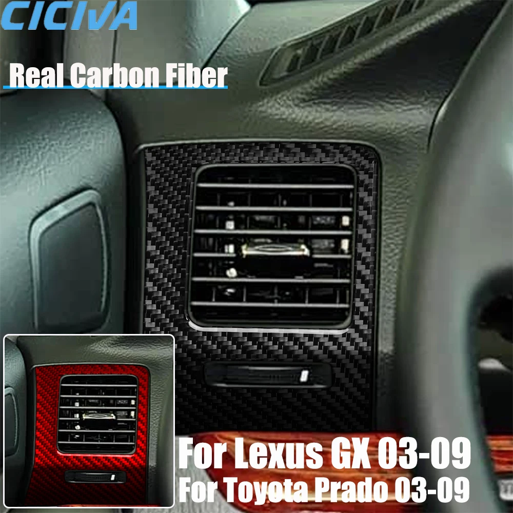 

Настоящее углеродное волокно, автомобильные аксессуары, приборная панель, боковое вентиляционное отверстие, декоративная крышка, мягкая наклейка для Lexus GX для Toyota Prado 2003-2009