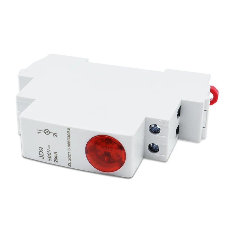 Din Rail Mounted LED Signal Photovoltaic Indicator Light DC500V RED