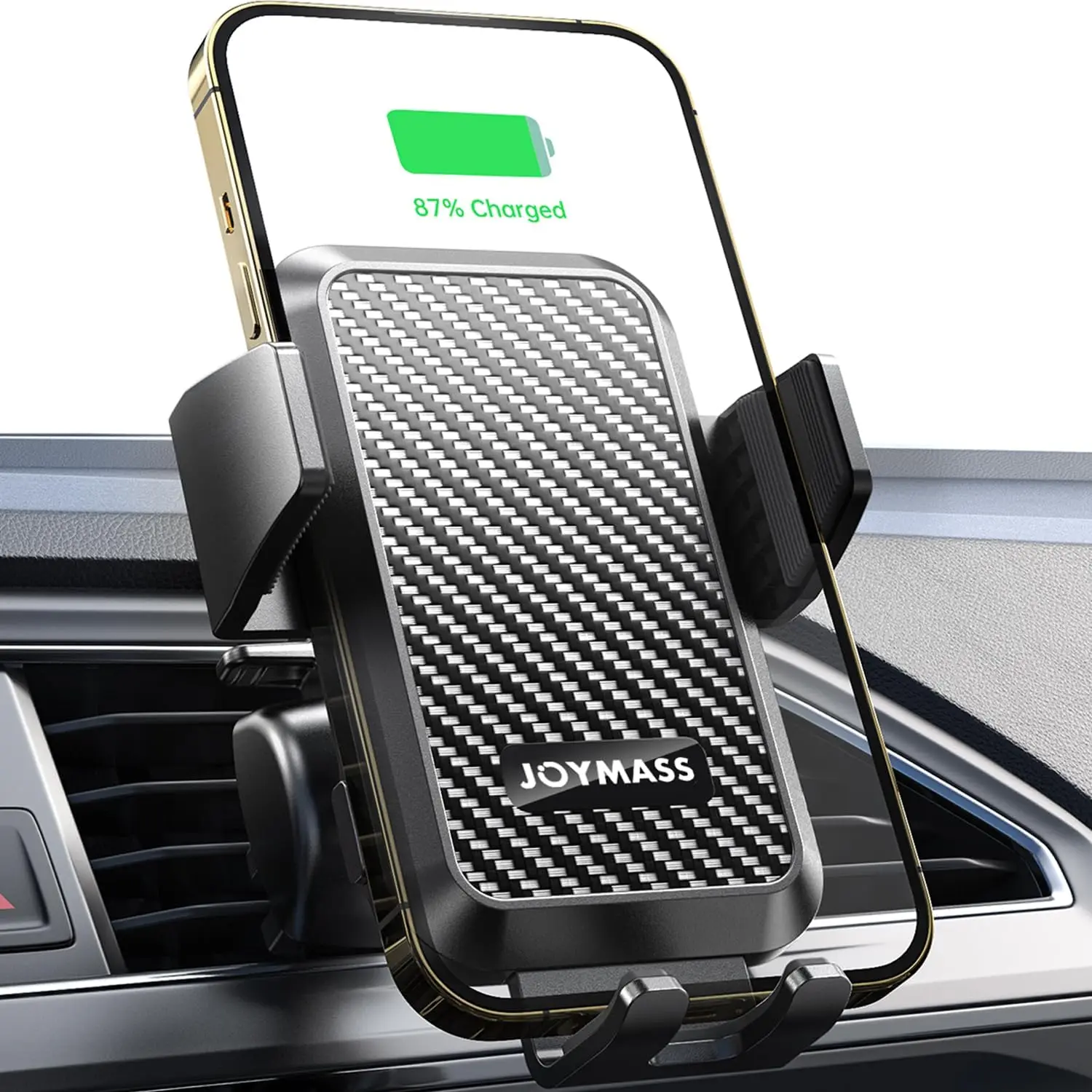 

Wireless Car Charger, 15W Fast Charging Auto Clamping Car Charger Cell Phone Holder Mount Vent for iPhone 15 14 13 12 , etc