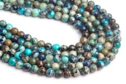 Blue Sea Sediment Imperial Jasper Grade AAA Natural stone Loose Beads Round Shape Size Options 4/6/8/10mm for Jewelry Making