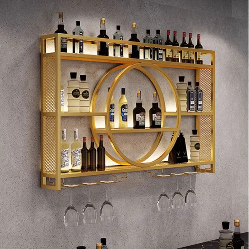 Luxury Woman Bottle Wine Holder Gold Display Man Living Room Wine Rack Bottle Modern Fancy Estante Para Vino Home Bar Furniture