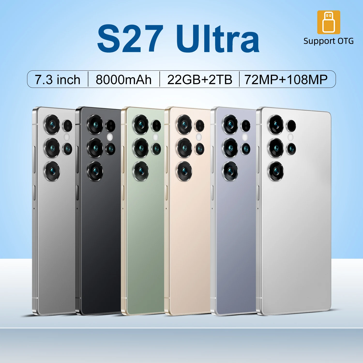 

2026 HOT NEW High Quality Silicone Case For S27 Ultra 7.3 Inch Smartphone Shockproof Cover Lite Moblie Phones Cases Accessories