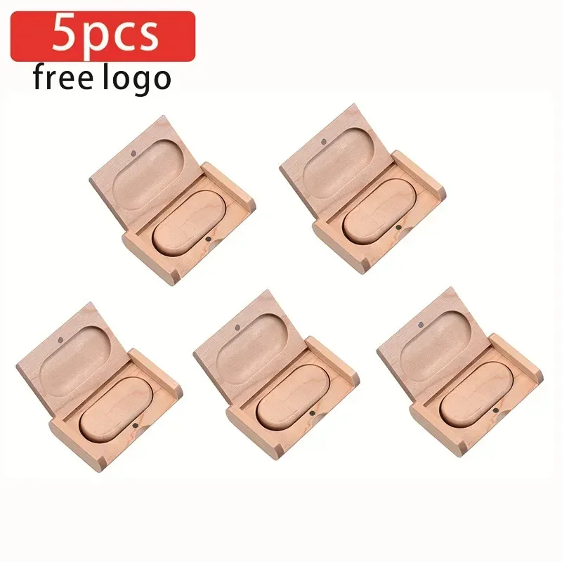 

JASTER 5pcs/Lot (Free LOGO) USB 2.0 Wooden with Box Flash Drive Pendrive 4GB 8GB 16GB 32GB 64GB 128GB Memory Stick Wedding Gift