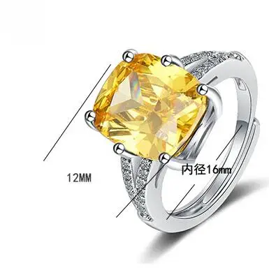 100% 925 Sterling Silver Created Moissanite Citrine Diamonds Gemstone Wedding Engagement Ring Fine Jewelry Gift Wholesale