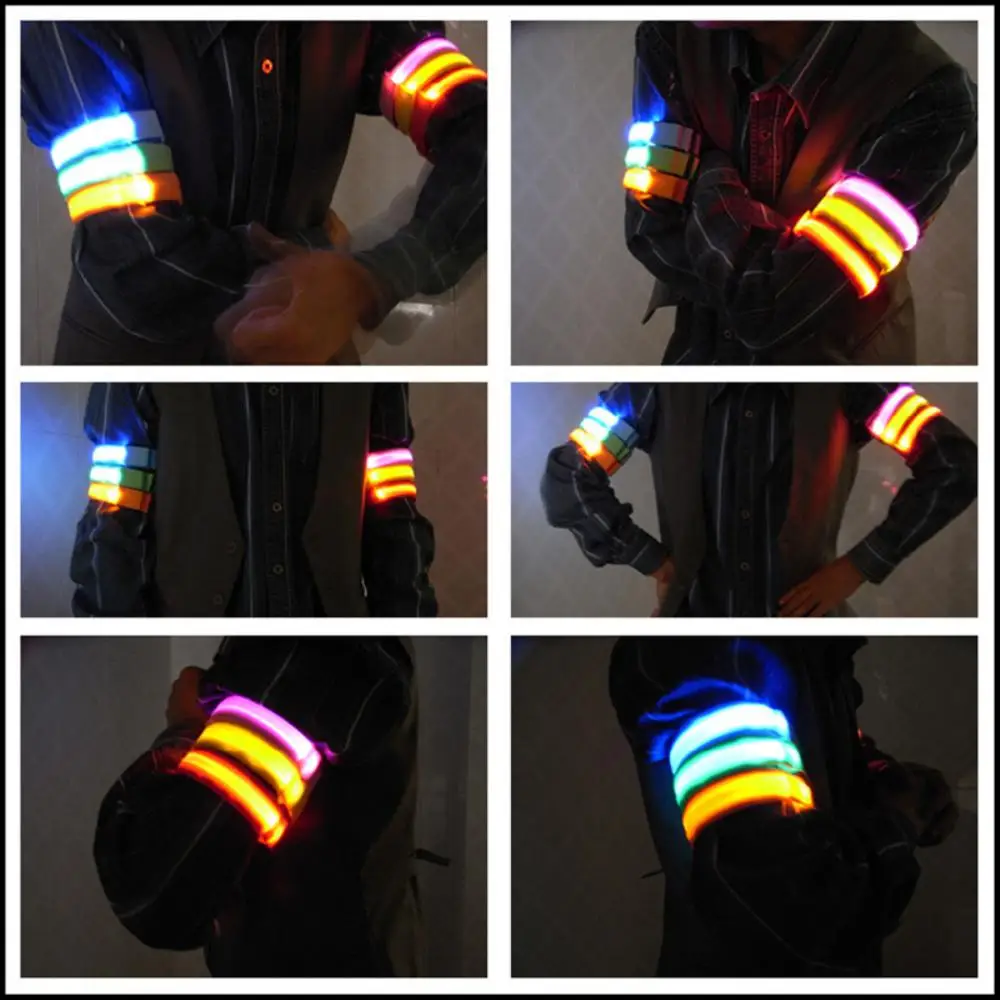 Night Sport Running Cycling LED Flashing Wristband USB Rechargeable Armband Outdoor Safety Arm Leg Warning Wrist Strap Light