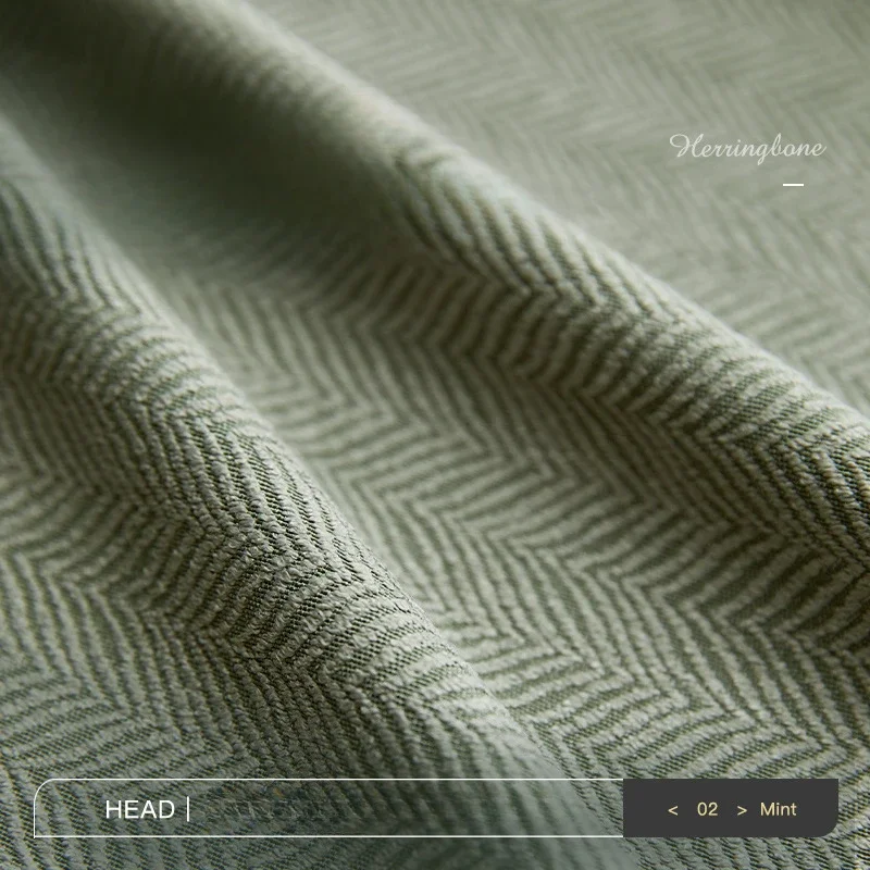 

Chenille Herringbone Green Curtains for Living Dining Room Bedroom Pattern Matcha Color Blackout Customize