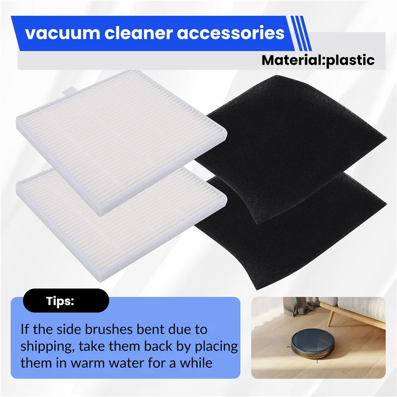 ABGR-อะไหล่ใช้งานร่วมกับสําหรับ Ilife V8S X750 X785 V80 หุ่นยนต์เครื่องดูดฝุ่น,ตัวกรอง Hepa,แปรงด้านข้าง