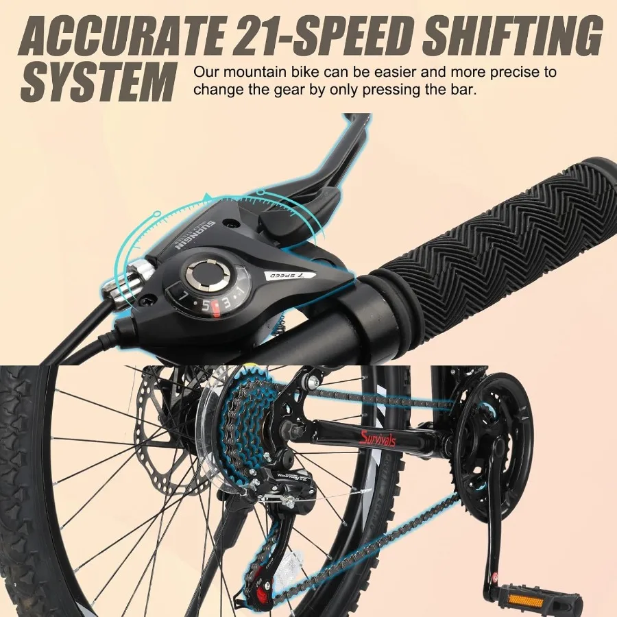 24 26 27.5 بوصة دراجات قابلة للطي للبالغين 21 سرعة دراجة هوائية جبلية دراجة الكبار مع إطار فولاذي عالي الكربون تعليق كامل دوا #4