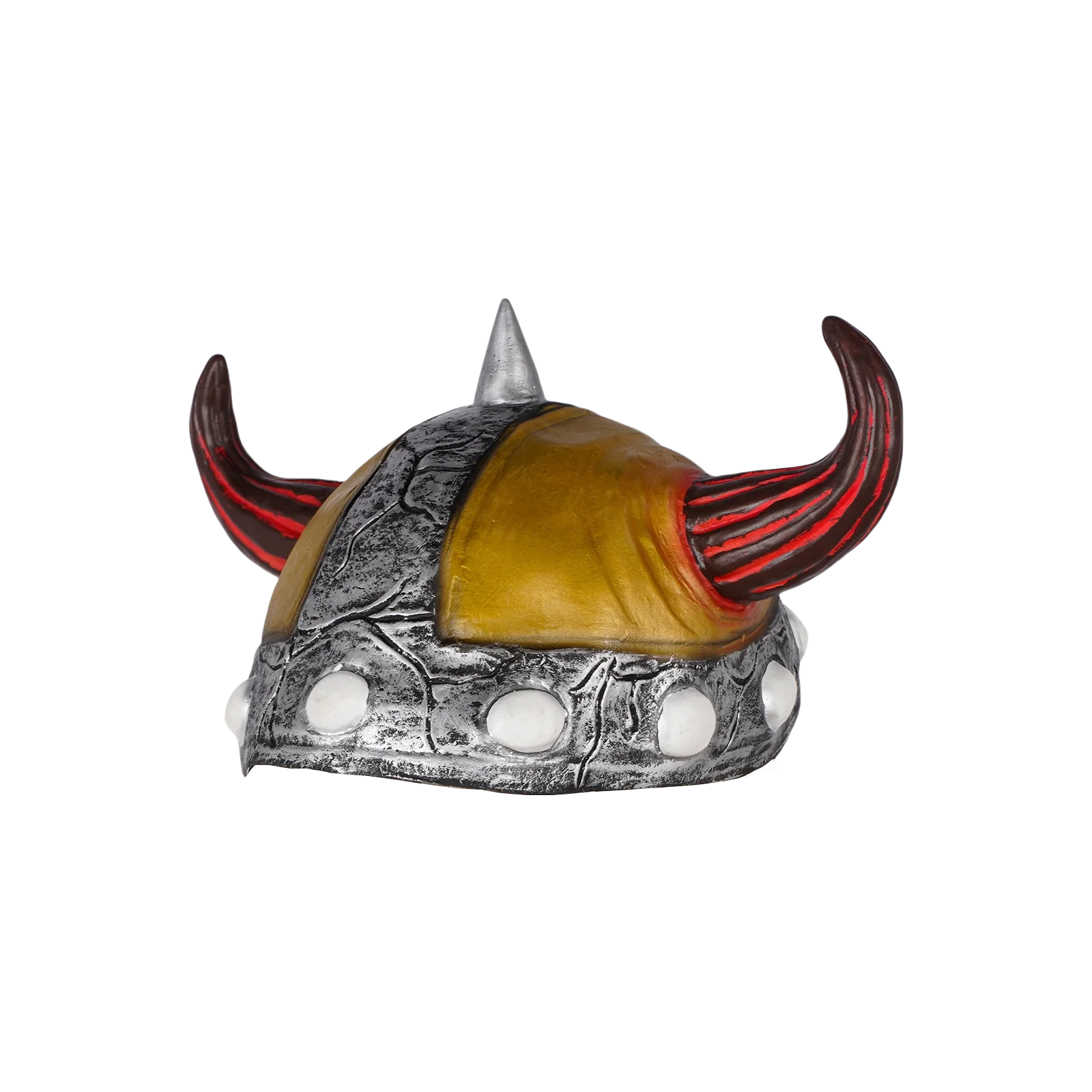 Máscara de Casco Vikingo Vintage con Cuernos, Casco de Látex Realista con Aspecto Envejecido, Accesorio de Disfraz para Adultos para Halloween y Fiestas Temáticas