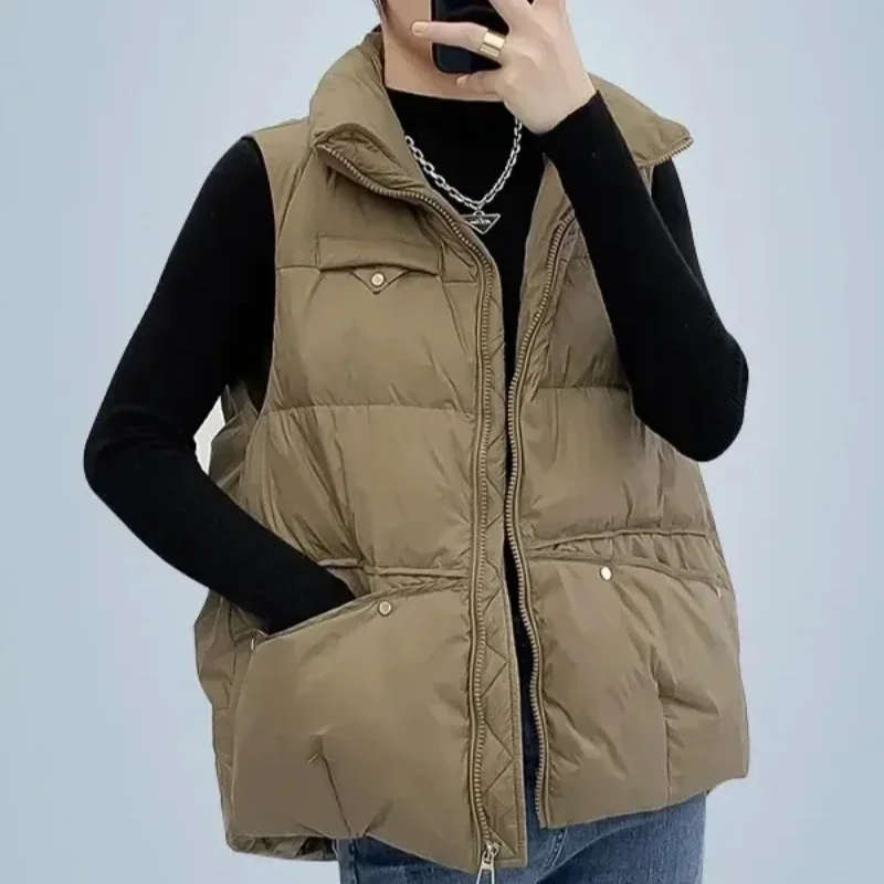 

Women's Vests Warm Loose Sleeveless Youthful Trend 2024 Lady Padded Cotton Giletes Insulated Casual Demi-season Autumn Cheap
