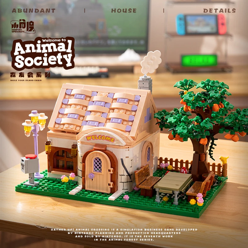 

3D Puzzle Handmade Assembly Model Toys, Animal Forest Flower House, Architectural Street View Model Ornaments, Gift,XT116
