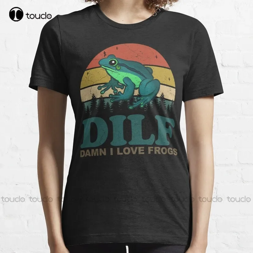 Dilf Damn I Love Frogs Classic T-Shirt Bowling Shirt Custom Aldult Teen Unisex Digital Printing Tee Shirt Xs-5Xl Cotton Shirts