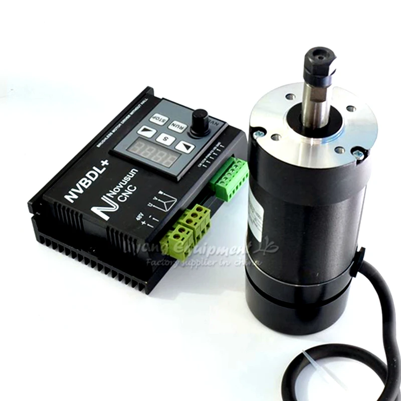 48VDC Diameter 55mm & 600W Brushless Motor Driver NVBDL+ Without Hall CNC 400W Brushless Spindle Motor for CNC Router Machine