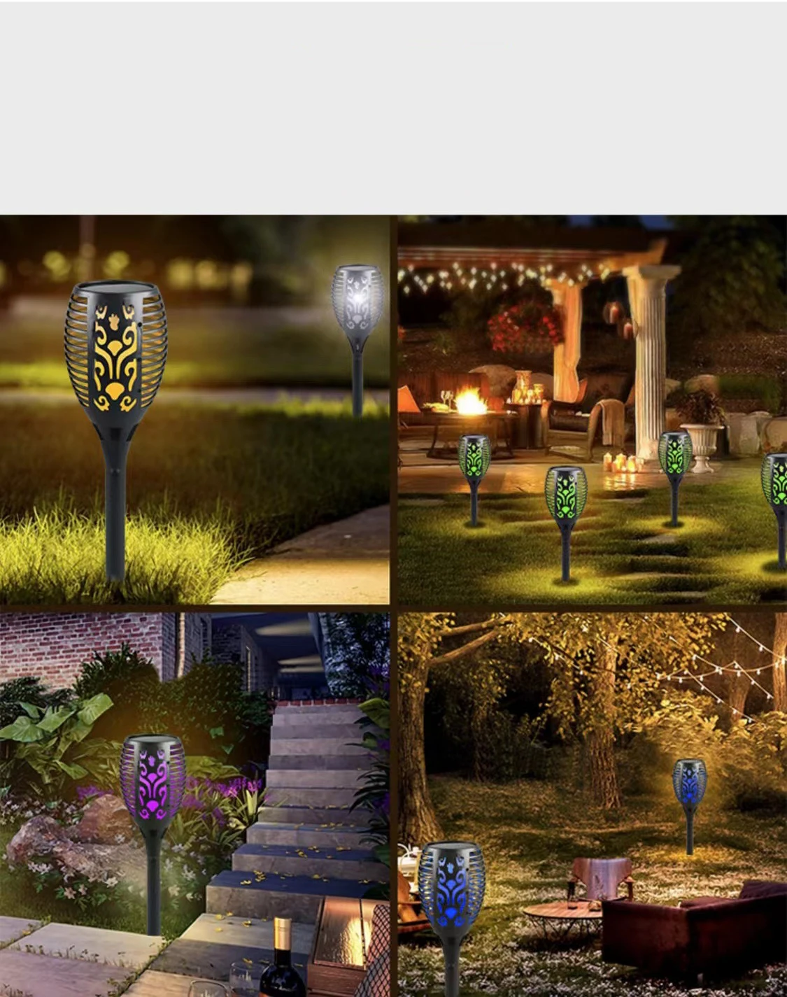 2023 مصباح حديقة مزخرف ملون مقاوم للماء للحديقة يعمل بالطاقة الشمسية #4
