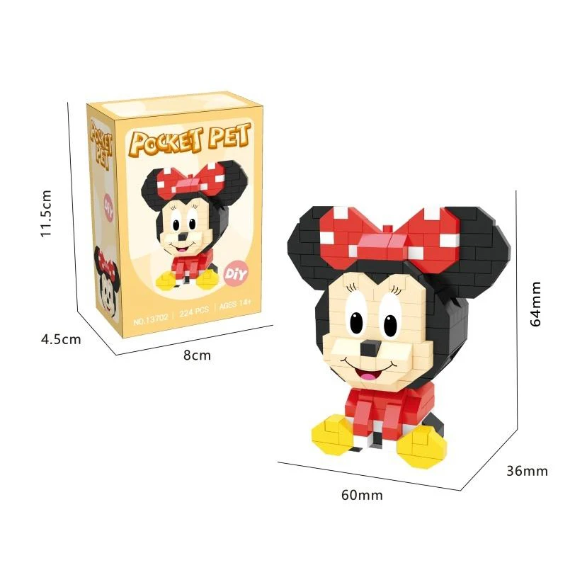 Disneys Pokemon Cartoon Toys Building Blocks Anime Mini Figures Sanrio Micro Blocks Mini Bricks Kids Educational Toys