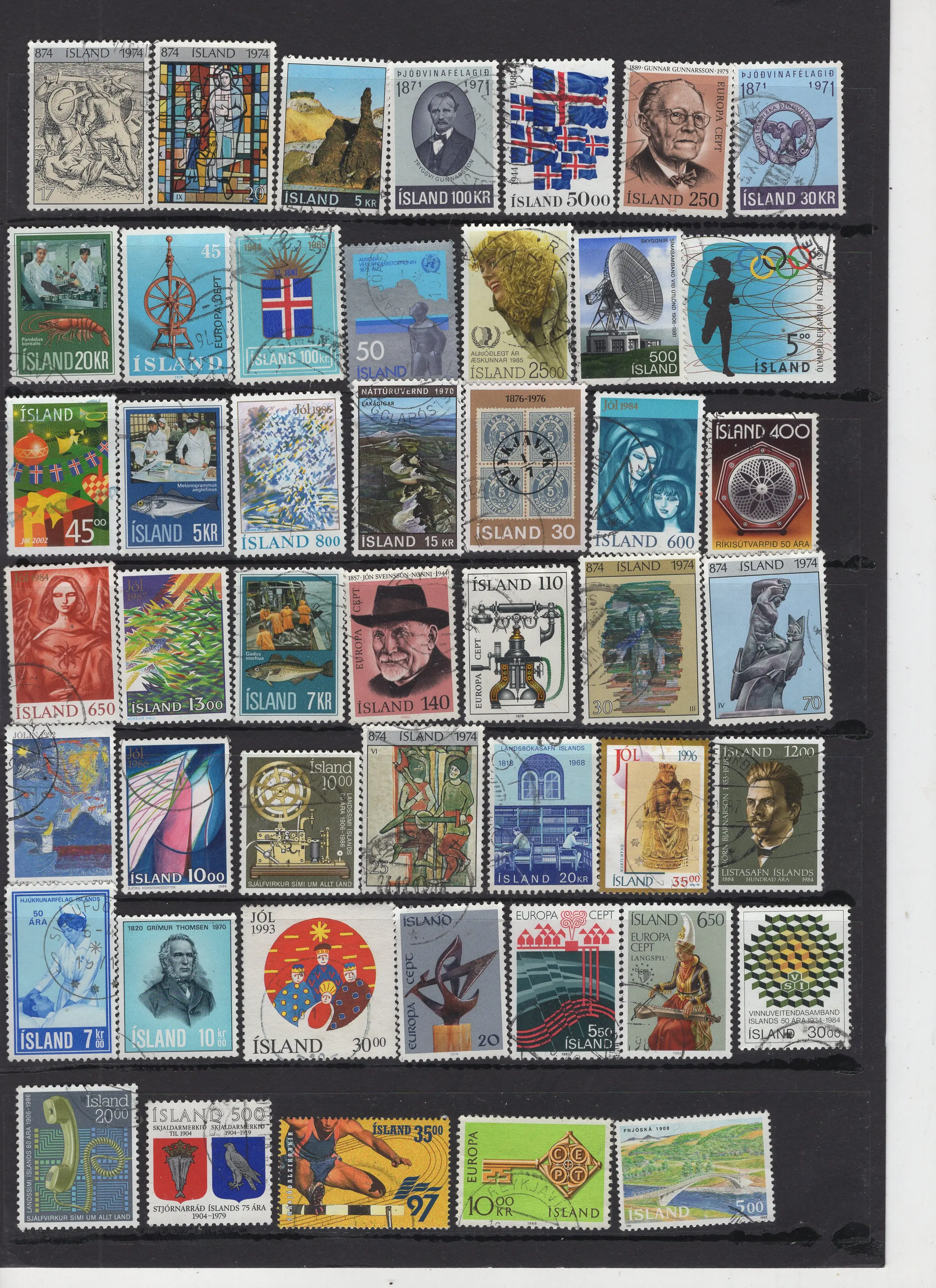 

100 Different Island Stamps From Iceland Post Stamps Postage Real Used Collectible Postage Stamps Material For Scrapbooking