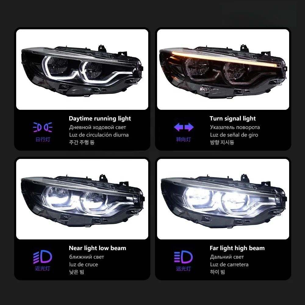 F32 Upgrade Headlight LED DRL for  4 Series F32 F33 F82 2013-2017M4 425i 428i 430i 435i LED Lamps 6/8/9 Pins