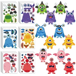 Halloween Make a face Sticker DIY Make Your Monsters Cartoon Puzzle Stickers Matching Sticker For Kids Children Party Favor Gift