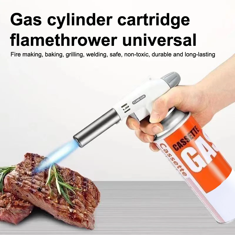 Butane burner welding gas torch flame nozzle outdoor campsite barbecue lighter flame sprayer welding equipment
