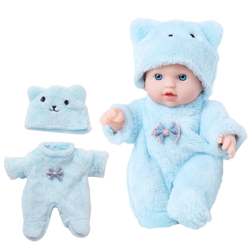 Muñeca peluche impermeable 8 pulgadas, cuerpo silicona juguete caucásico para niñas pequeñas, regalo