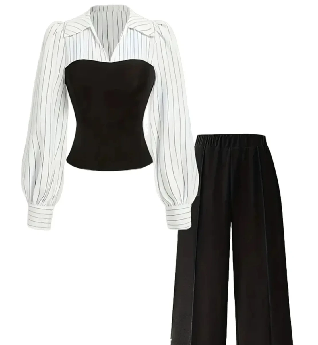 Autumn Stripe Casual Set Small Size Lazy Style Polyester Fiber Skirt And Top Set Elegant And Proper Little Set