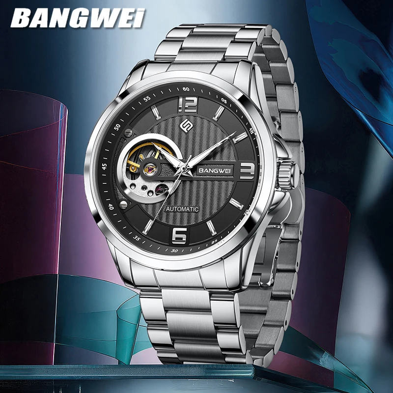 

BANGWEI 2025 новые автоматические часы для мужчин, модные механические мужские часы LIGE, водонепроницаемые наручные часы с турбийоном, Reloj Hombre