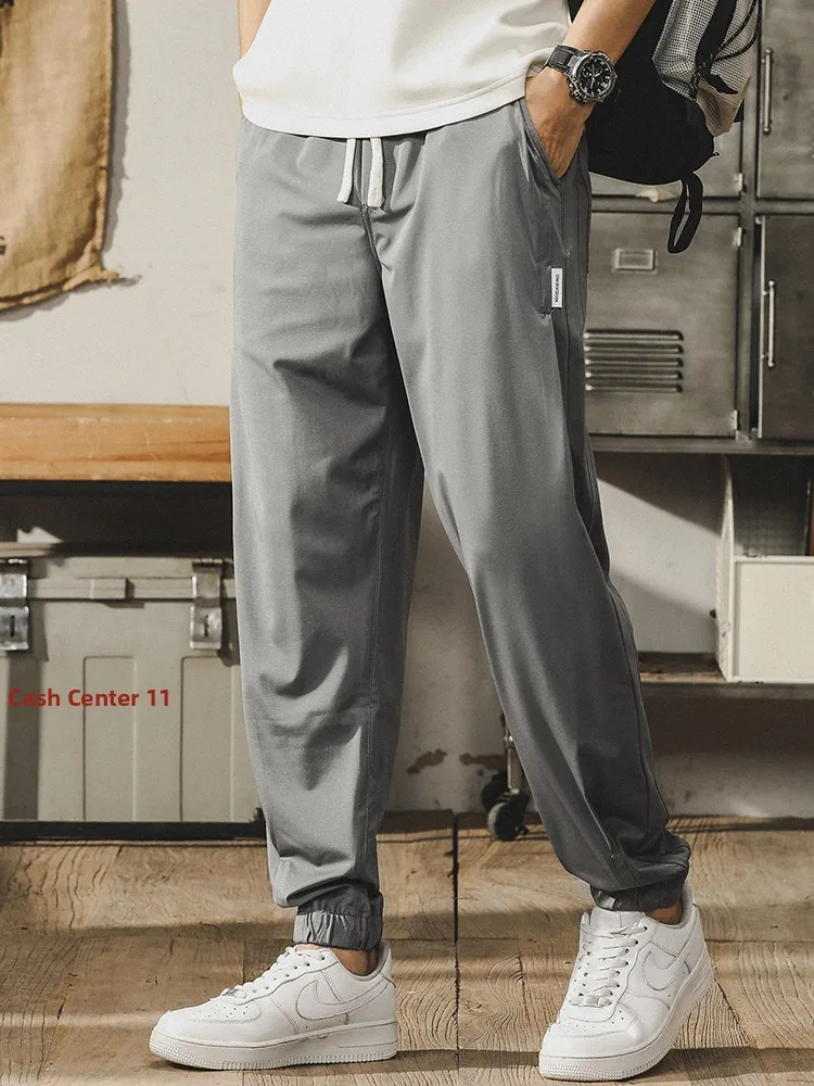 

Jieren American Sle ey Casual Pants Men's Summer Thin Cool Feeling Ice Silk Loose Straight Leg Workwear Trousers