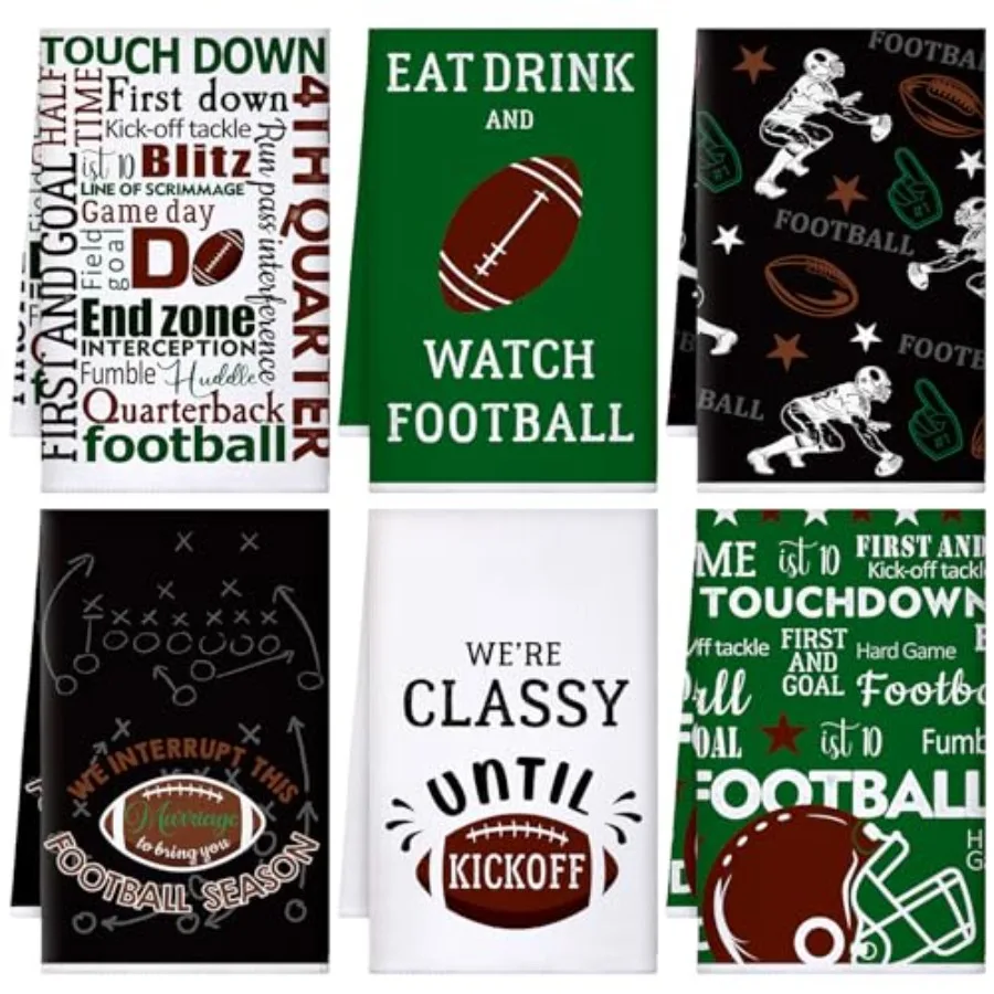 

6 шт. кухонные полотенца из перьера, декоративные полотенца для посуды, спортивная тема, впитывающие салфетки для посуды, чайные мочалки для ванной комнаты, подарок