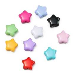 50Pcs 4.5*10*10.5mm Acrylic Star Shape Beads Spacer Loose Beads for DIY Bracelet Necklace Jewelry Making Supplies Accessories