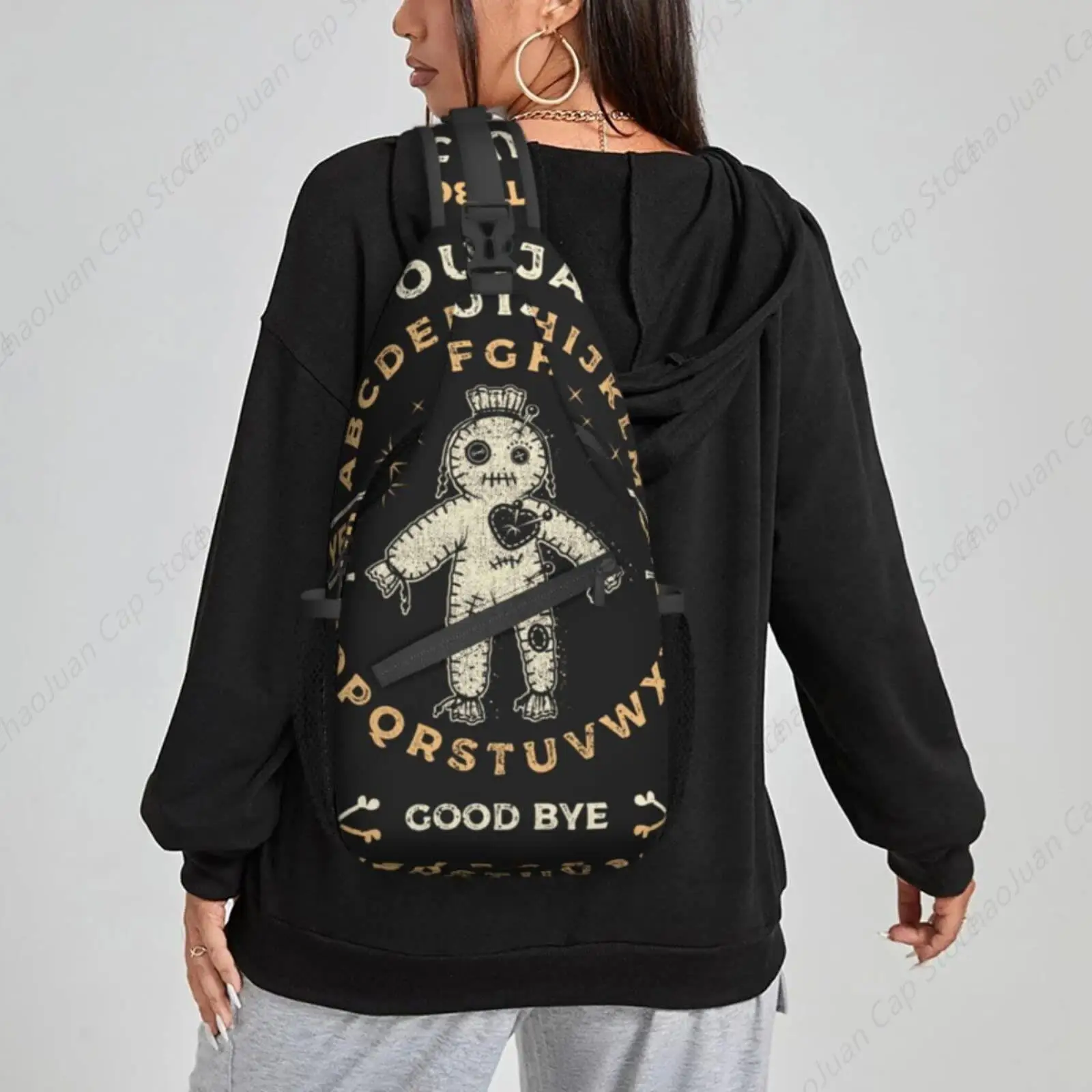 Ouija مجلس الفودو دمية الغامض حقيبة ظهر ذات حمالة Crossbody حقيبة رافعة للنساء الرجال حقيبة كتف السفر المشي لمسافات طويلة Daypack