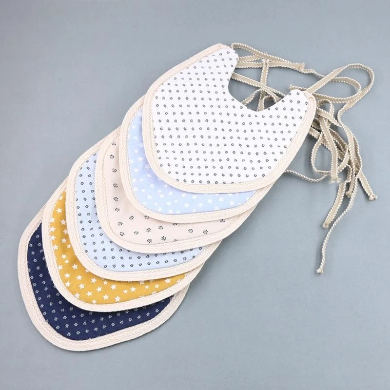 

J15U детский хлопковый льняной нагрудник с мультяшным принтом, двухстороннее полотенце для кормления слюной, ткань для отрыжки