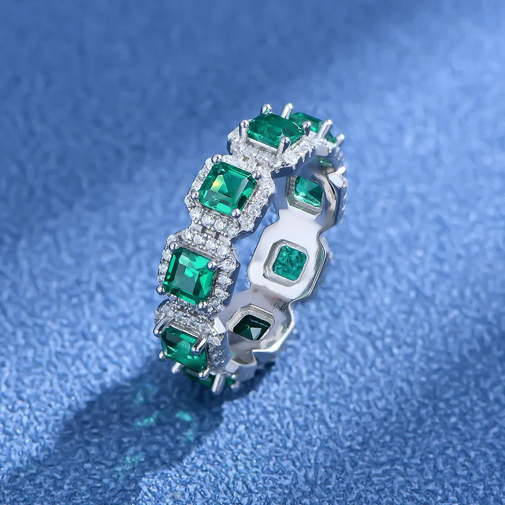 2022 New Product Grandmother Emerald Ring, Unique Instagram Style Square DiamondsSmall and Versatile, Fashionable and Minimalist