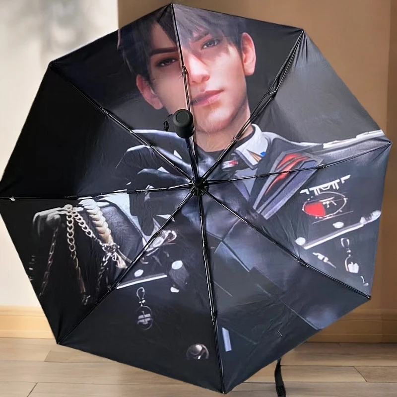 

Umbrellas Caleb Love And Deepspace Cosplay Game Anime Fully Automatic Sunscreen Sun Parasol Collapsible Rainshade Sun Rain Gift