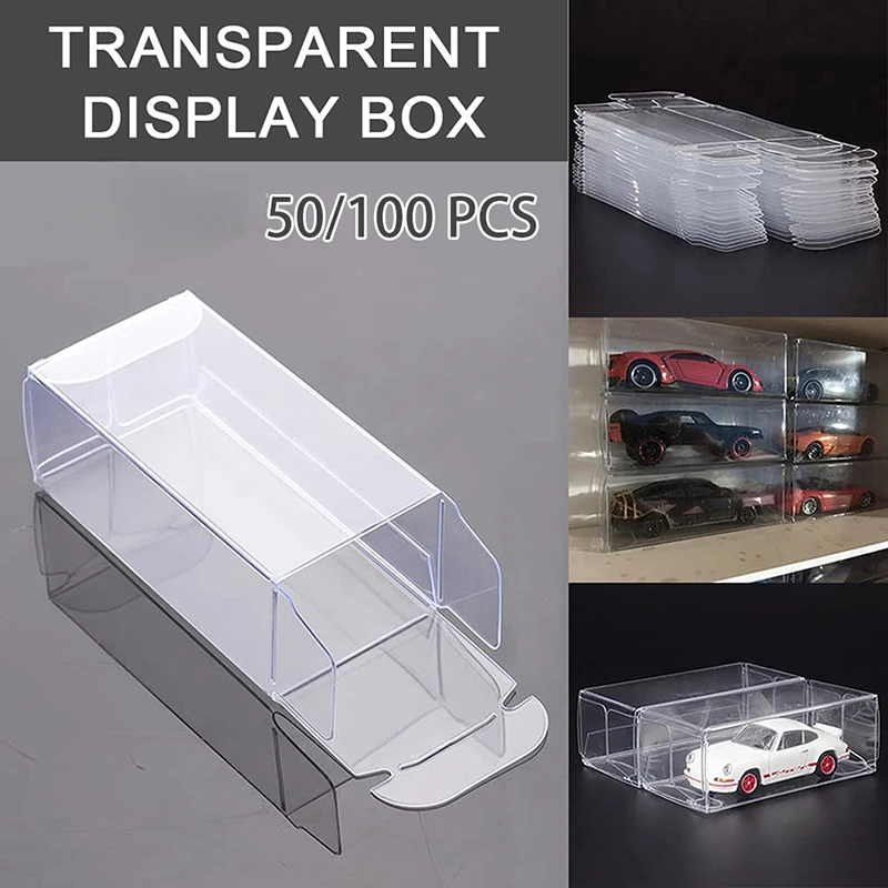 1/64 Transparent PVC Box Storage Gift Display Box Cosmetic Crafts Packaging Case Festive Supplies Party Home Decor 50/100PCS