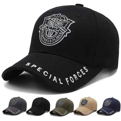 Gorra de béisbol de las Fuerzas Especiales bordada para hombre, gorro táctico del ejército, Snapback, ajustable, informal, Unisex