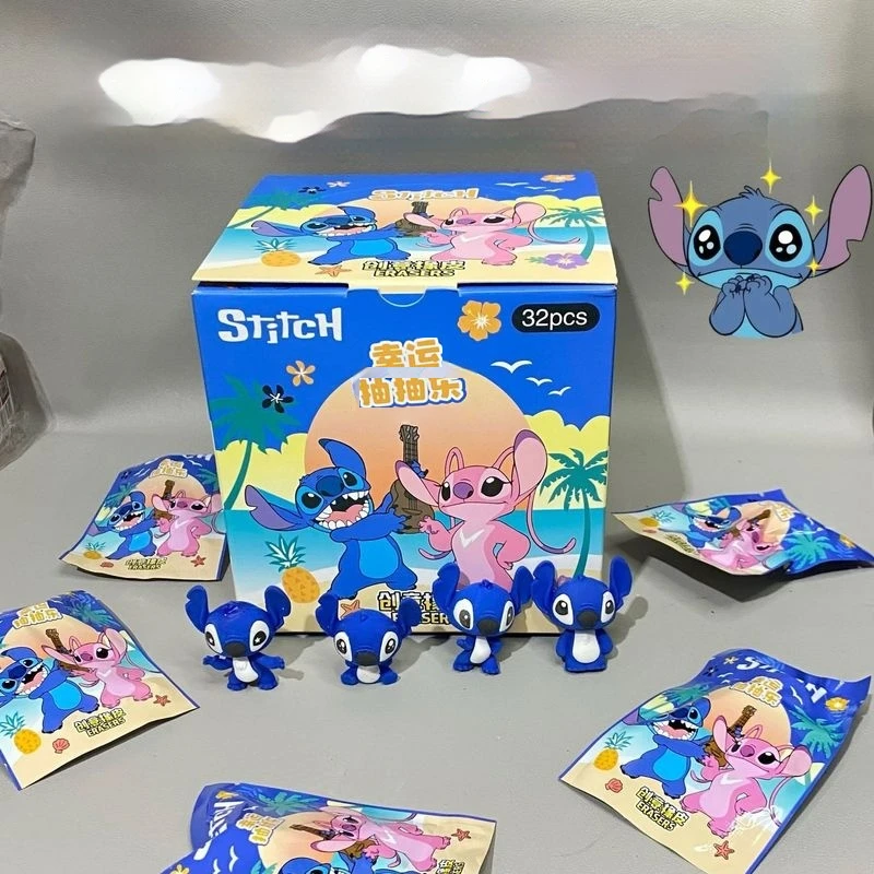 Disney Stitch Eraser 8/32pcs  Kawaii Student Stationery  Cartoon 3d Blind Bag Pencil Eraser Cleaning Tools Cute School Gifts