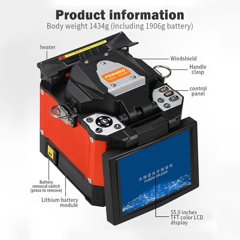 FTTH-kabel Optische Fusion Splicer FTTX Glasvezel Fusion Splicing Machine